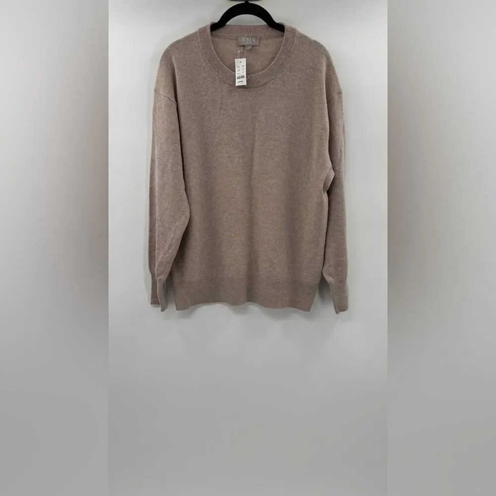 J.Crew Cashmere relaxed crewneck sweater Heather Stone